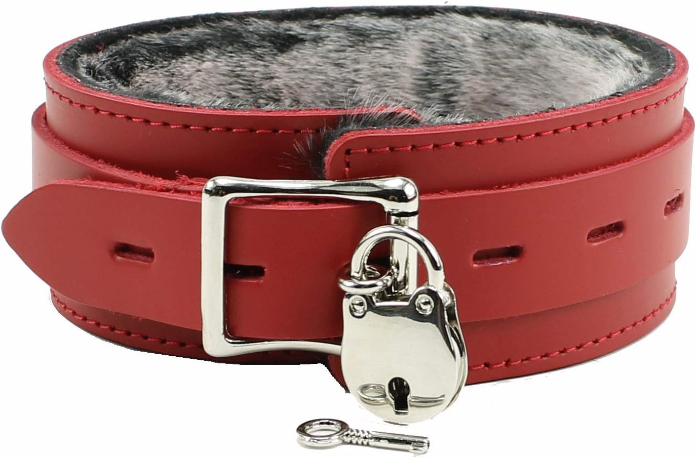 VP Leather Wrist and Ankle Cuffs 7-Piece Set Chain Collar Leather
