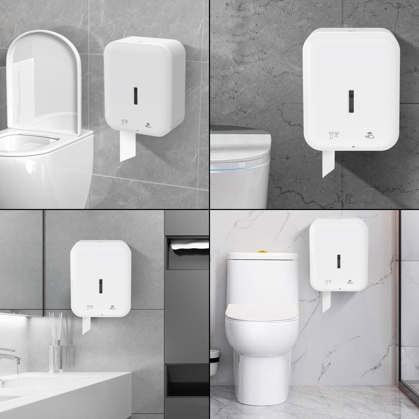 Dispensador Papel Higienico, Automático Dispensador Papel Secamanos | Comercial, con Cerradura Antirrobo