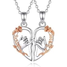 CELESTIA Mother Daughter Necklaces Best Friend Necklaces Love Heart Necklace Twin Sorority Heart Halves Matching Birthday Mother's Day Jewelry for Mother Daughter Women