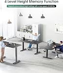 Dual Motor Electric Adjustable Standing Desk Frame, 4 Memory Controller Height Adjustable, Sit Stand Desk Frame for Home and Office, Black Frame Only
