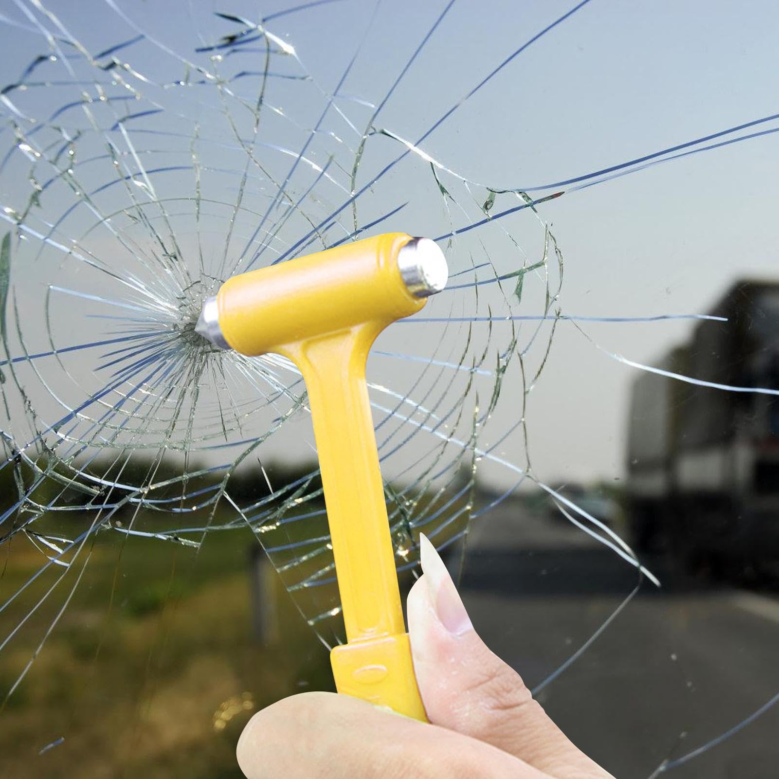 Generico Set Martelletto di Sicurezza Auto – ABS Acciaio | Punzone Rompivetro D'Emergenza E Utensile di Salvataggio | Accessorio per Veicoli, Uomo, Donna, Famiglia, Campeggio Ed Escursionismo