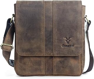Goatter Genuine Hunter Leather Faster 9.5 Inch Messenger Bag (Dark Brwon) Price In India