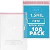 GPI - Pack of 100 7 X 11 Clear Self Seal Poly Bags, 1.5 Mil - Peel & Seal Resealable Polybags with Adhesive Strip & Suffocation Warning for Packaging & Shipping T Shirts Clothing.
