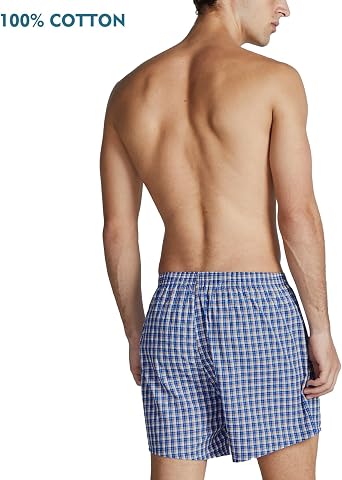Men's Woven Boxer Shorts 100% Cotton,Underwear Boxers for Men Loose fit
