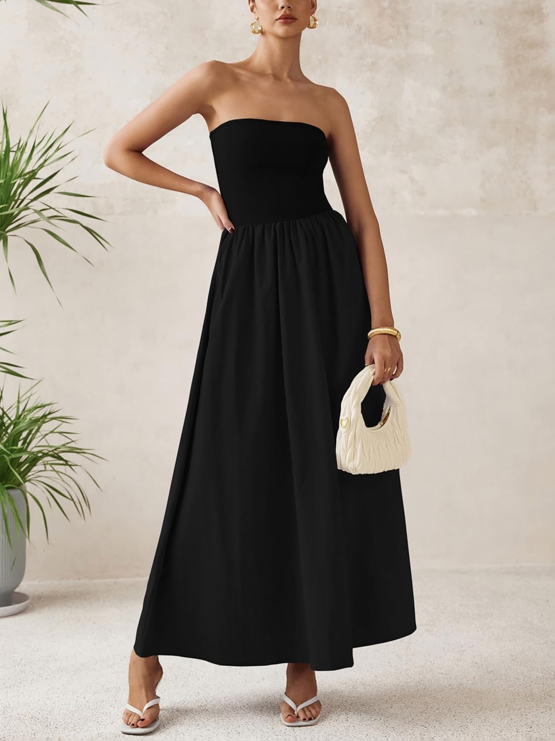 PRETTYGARDEN Women 2026 Summer Elegant Strapless Maxi Dress Tube Top Dress A Line Flowy Long Wedding Party Cocktail Dresses - Image 3