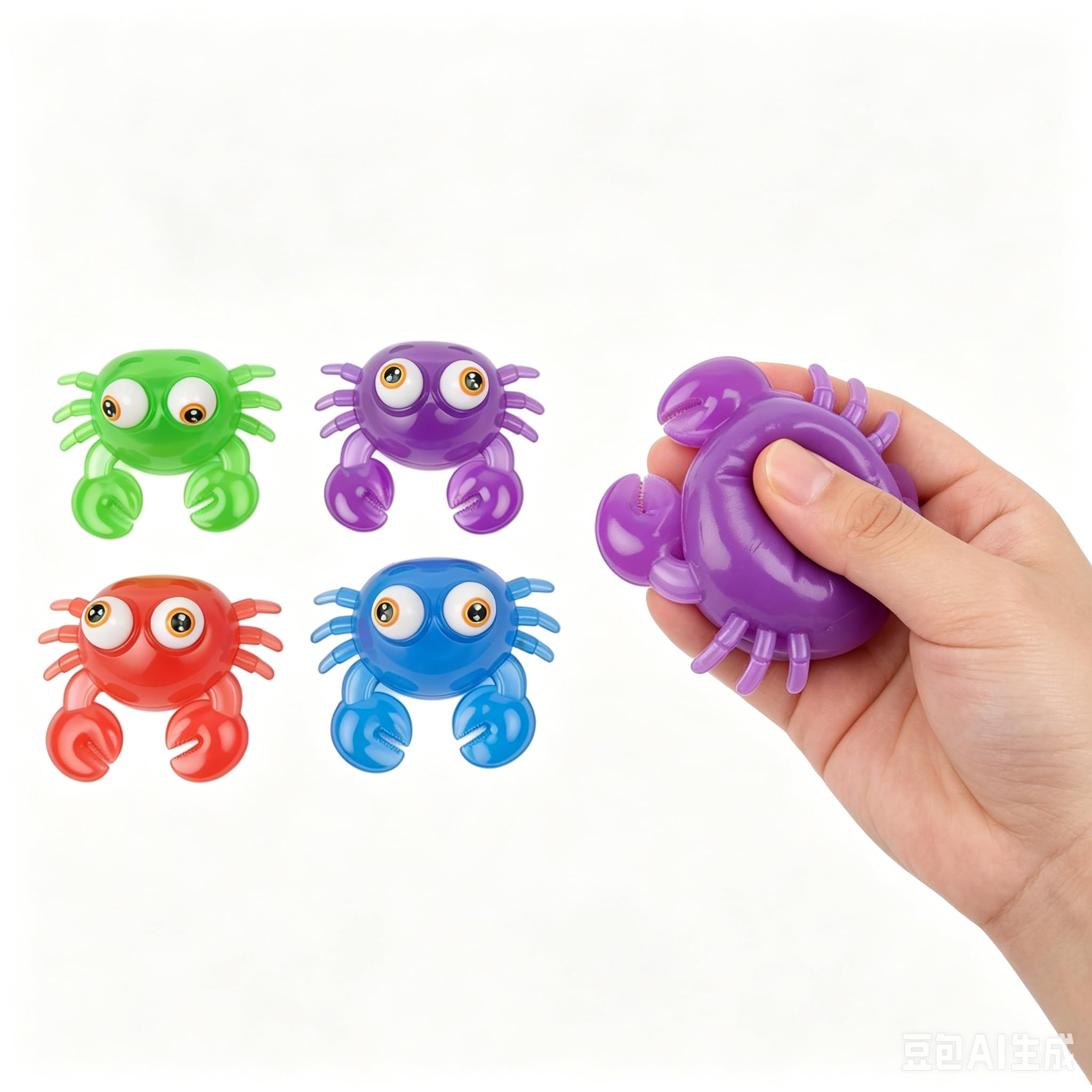 Crab Shaped Soothing Leisure Ornament for All Ages, Soft Sticky Texture Sensory Fidget Item, Lovely Kawaii Mood Easing Hand-Kneading Accessory, Aids Anxiety Relief & Focus Improvement