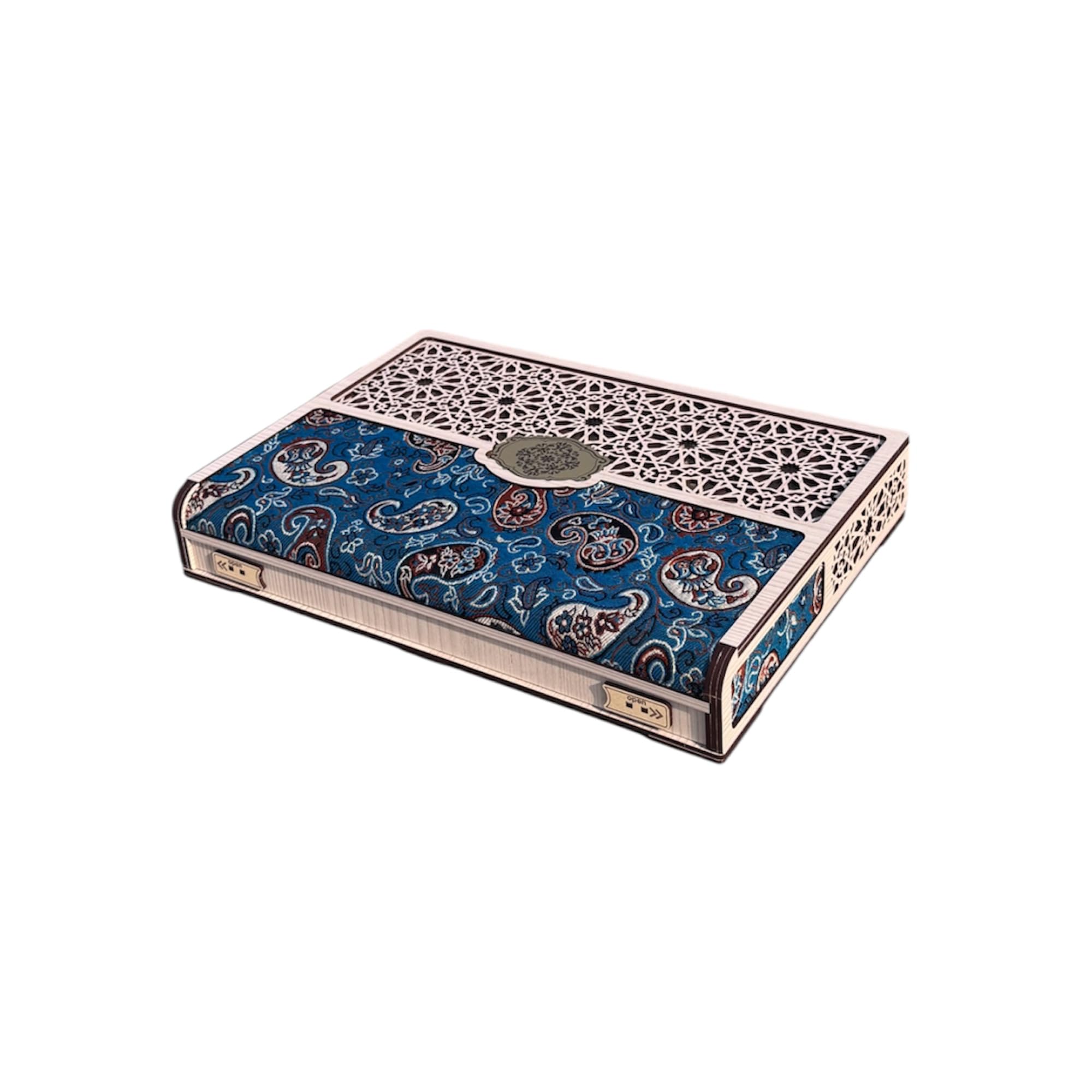 Wooden Gift Box - Storage Box, Traditional Handcrafted Rectangle Wooden Platter - Food Storage, Candy Servers, Movable Partition - 22x32x5cm - For Nuts, Dried Fruit, Snacks etc. (White)