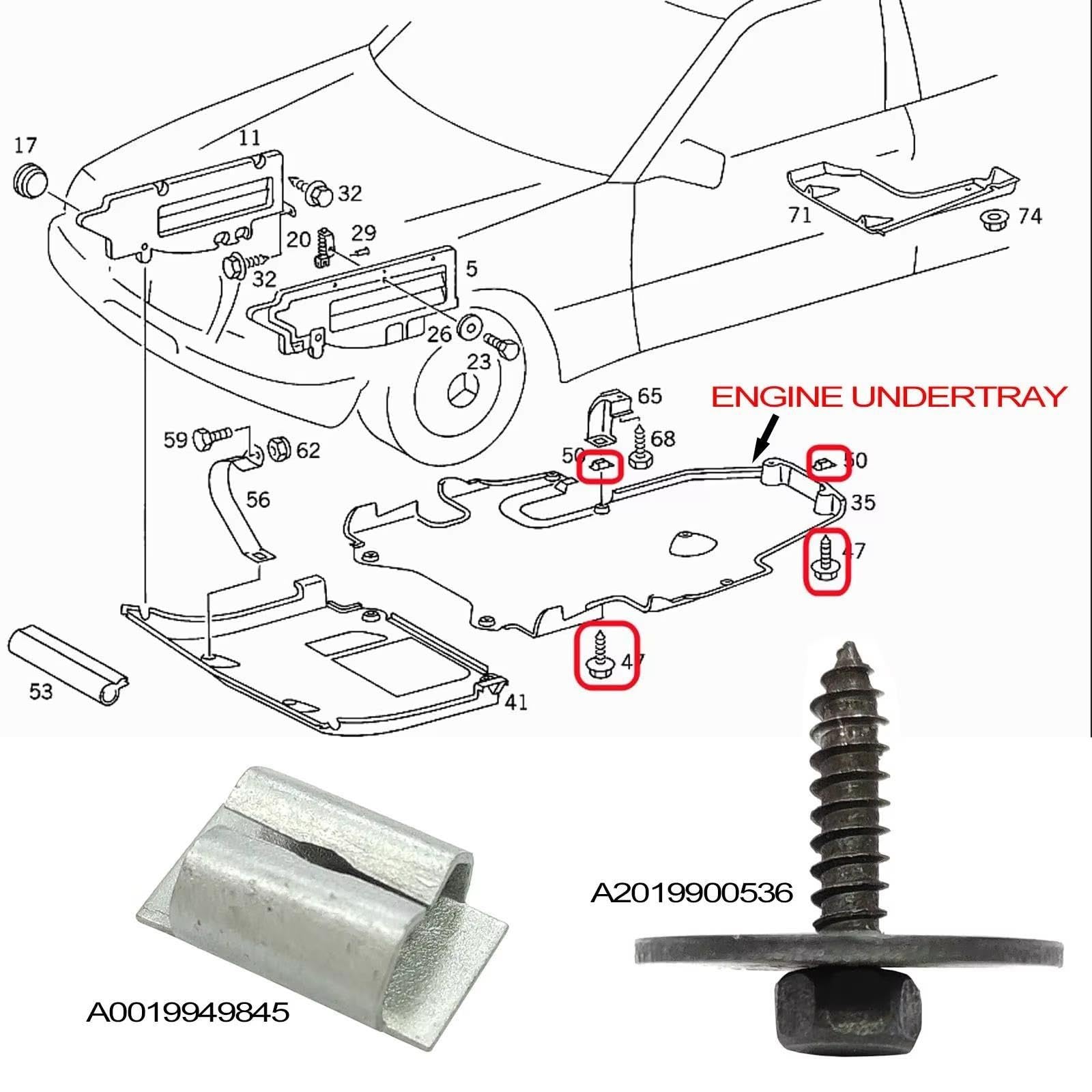 Vis D'Aile De Carrosserie Pour Benz Pour Classe CLS W219 2006-2011
