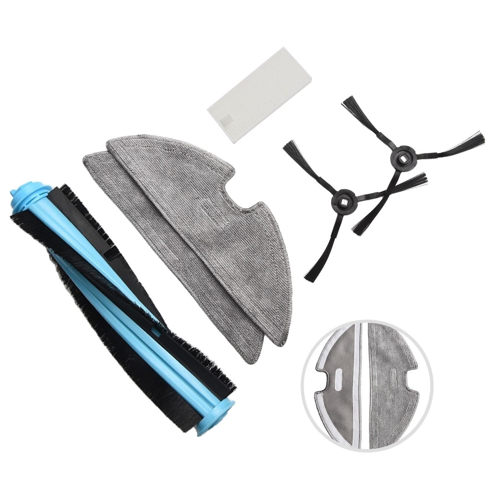 Compatibile con Eufy RoboVac L35 Hybrid L35 Hybrid+ LR30 Hybrid+ Spazzola laterale a rullo principale/Kit di ricambio for panno con filtro