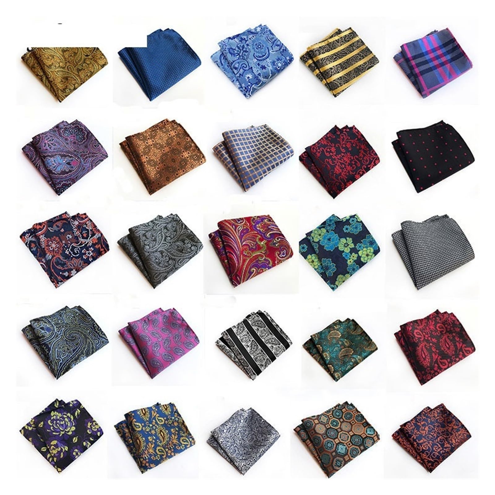Hudfvioi Unisex Fj07 Mens Handkerchiefs Men Hanky Pocket Squared Handkerchief Silk Hankerchief Floral Wedding Party Gift For Man Accessory 3Pcs For Weddings(Fj07)
