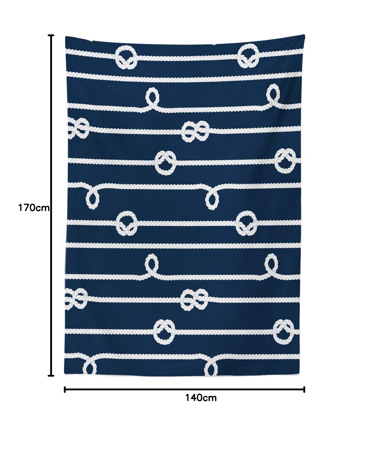 ABAKUHAUS Freddo Tovaglia, Maritime Nautica, Rettangolare per Sala da Pranzo e Cucina, 140 cm x 240 cm, Night Blue Baby Blue