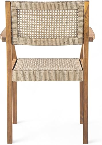 Miniatura 8 de Christopher Knight Home Amaris Farmhouse Patio Garden Furntiure - Juego de 2 sillas de comedor de madera de acacia, sillón para cena