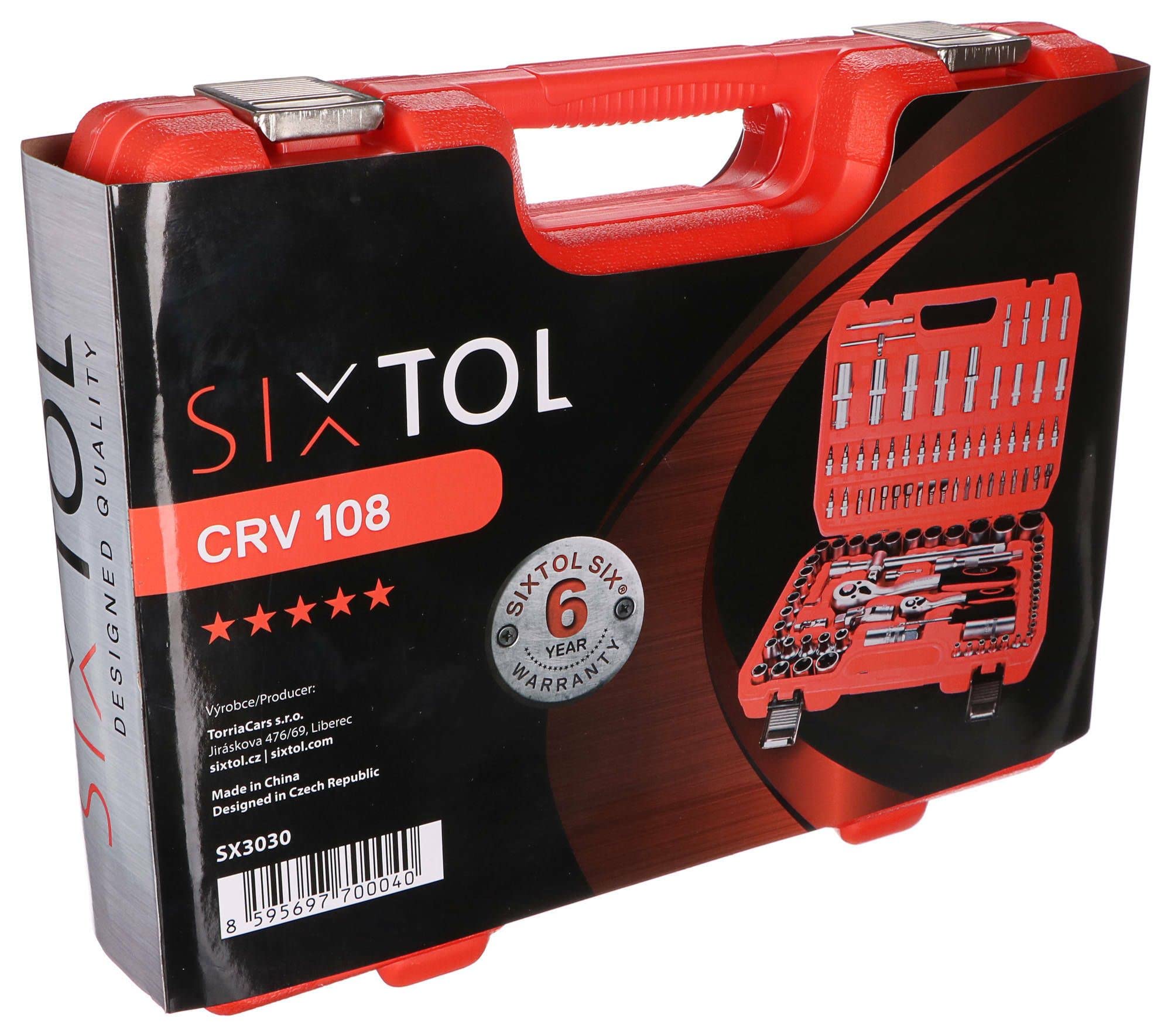 SIXTOL CRV 108 Profi Gola-Set im Koffer | 1/4", 1/2" Ratsche | Metallverschluss | Steckschlüsselsatz | Werkzeug-Set | SIXTOL SIX Garantie aus CrV-Stahl | Innen und Außen Sechskant | Kreuz und Pozidriv