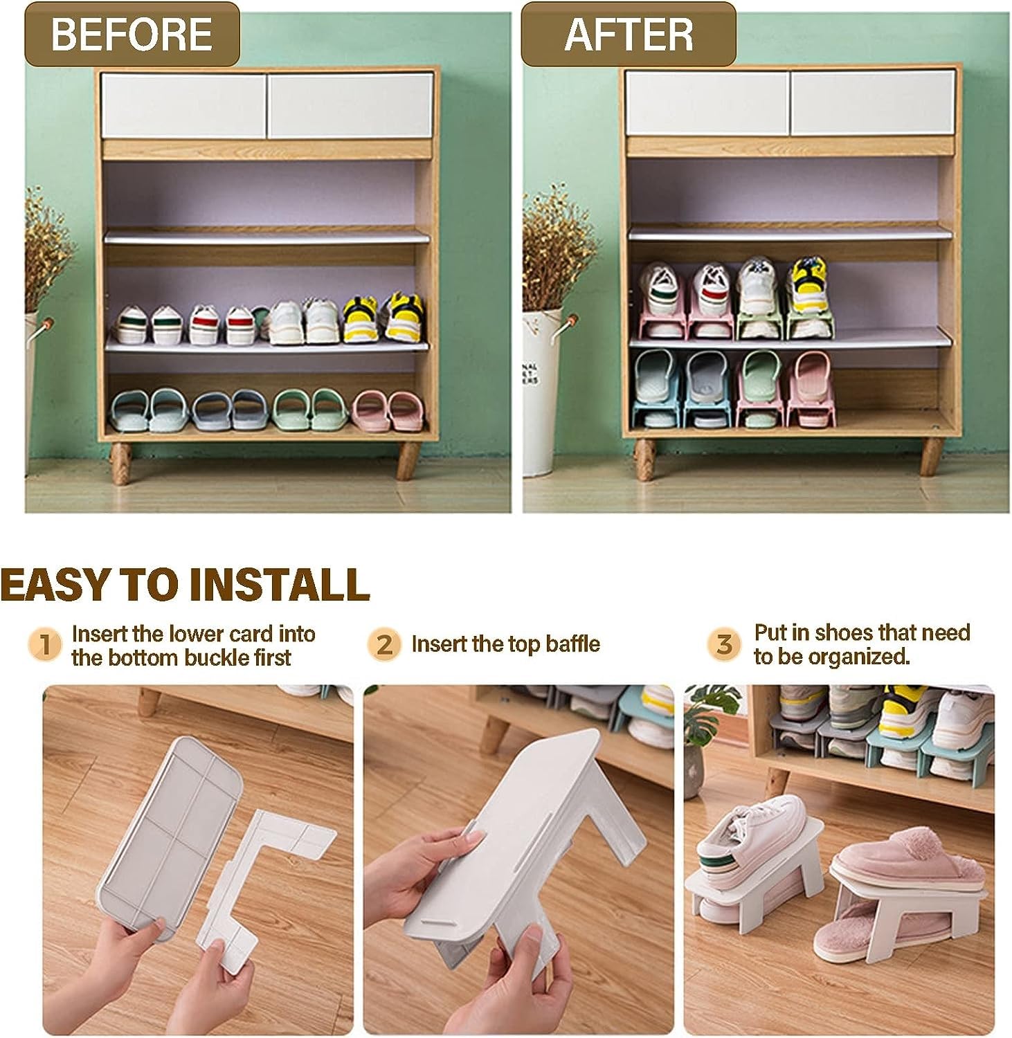 Amazon.com: 20-PACK Shoe Slots Organizer, New Upgrade Double Layer