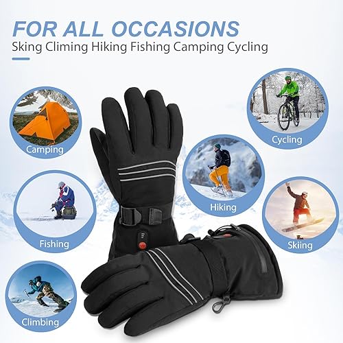 Miniatura 6 de RunRRIn Heated Gloves for Men Women - 7.4V 3200mAh Rechargeable Electric Battery Powered Hand Warmer, Winter Heating Thermal Waterproof Snow Ski