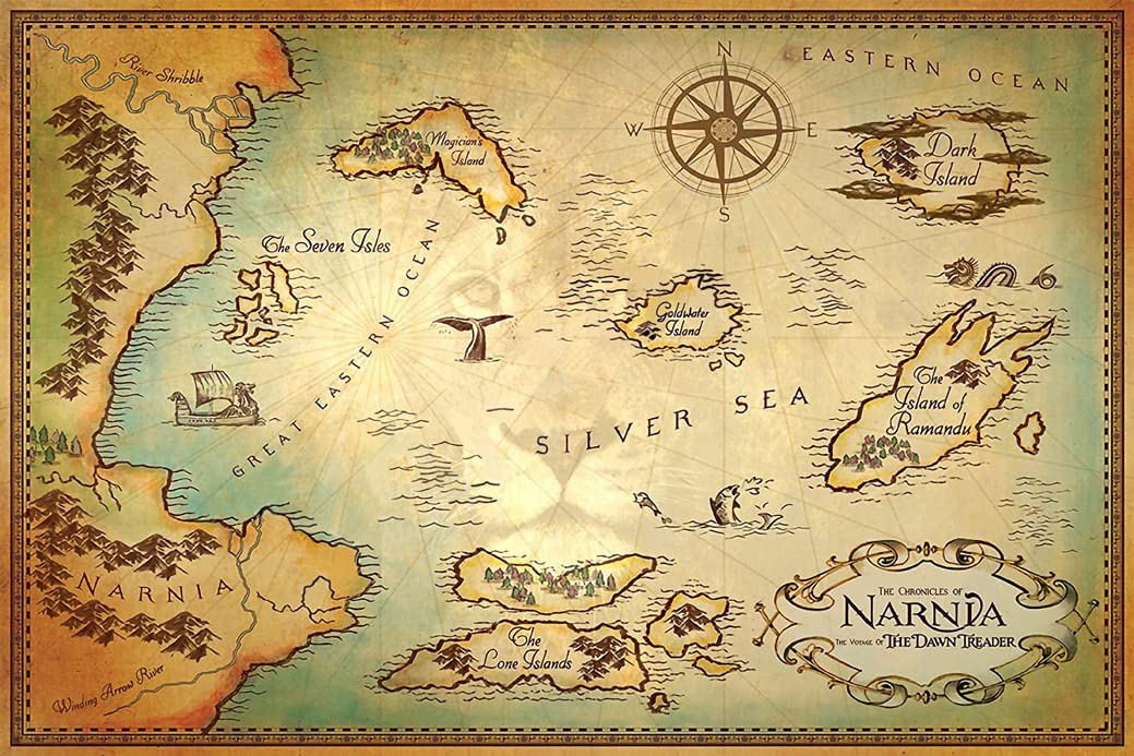Best Print Store - The Chronicles of Narnia, The Voyage of The Dawn Treader, Map Poster (16x24 inches)