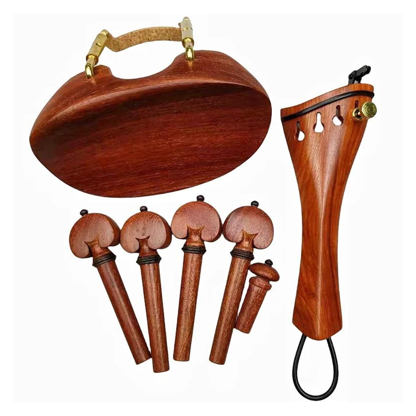 Violine Teile Das Geigen-Teileset enthält Wirbel Saitenhalter Kinnhalterung Metallplatte Halterung und Schrauben