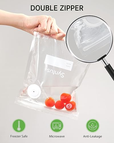 Miniatura 4 de Syntus Bolsas selladoras al vacío para alimentos, 60 unidades (S+M+L) de 8 x 10 pulgadas y 10 x 13.8 pulgadas y 11.8 x 13.8 pulgadas, bolsas de
