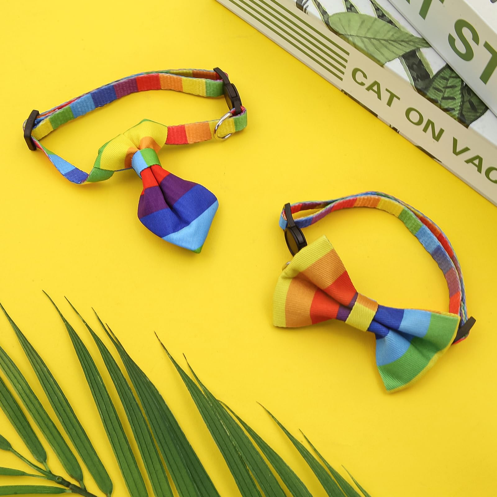 Costume per cani Pride Day, collare a bandana con fiocco e cravatta, confezione da 2 pezzi, accessori regolabili per cani LGBT per cuccioli, gatti, feste, travestimenti cosplay