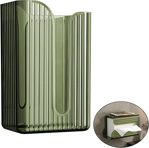 DASITON Soporte de papel a rayas montado en la pared, organizador de papel facial, soporte de papel higiénico, soporte para caja de pañuelos para