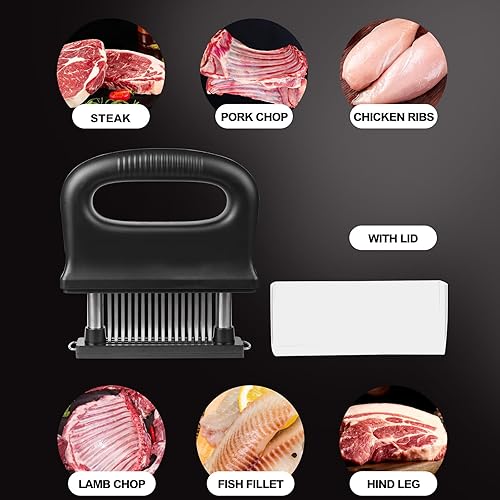 Miniatura 5 de Meat Tenderizer Tool,Meat Tenderizer Needle,48 Blade Stainless Steel,Removable, Meat Tenderizer Mallet, Cooking Gadgets, Beef, Pork, Chicken,