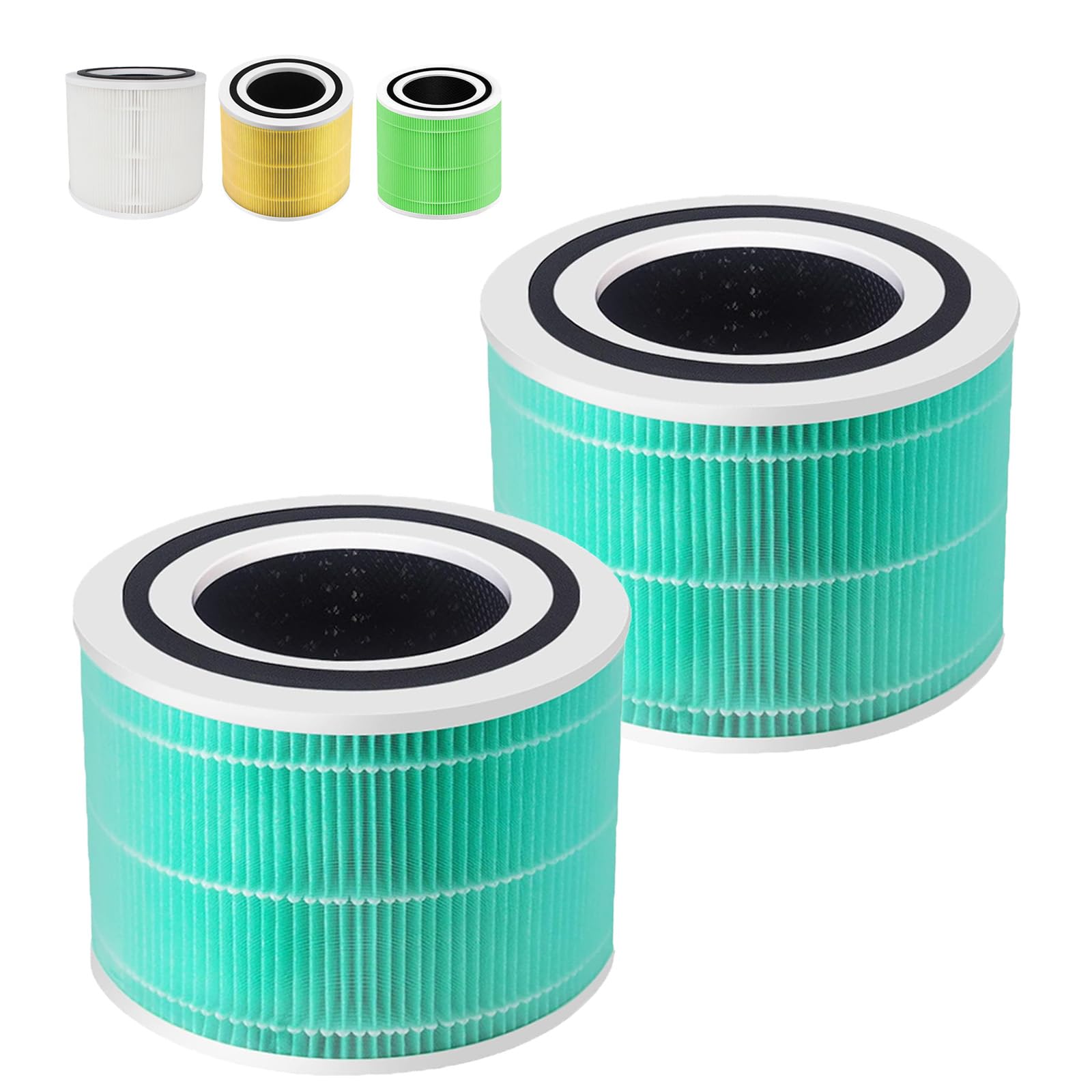 Lot de 2 Filtres de Rechange LEVOIT Core 300-RF-TX 3 en 1 Toxin HEPA | Compatible Avec Purificateur d'Air Core 300 300S, Pour Fumeurs et Personnes