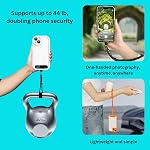 Minimalist Wrist Strap Phone Lanyard with Adjustable Drop-Proof Design, 7mm Reinforced Climbing Rope Material, 2 Phone Tether Tabs (Matching Metal and Rotatable Clear) - Ecru Beige