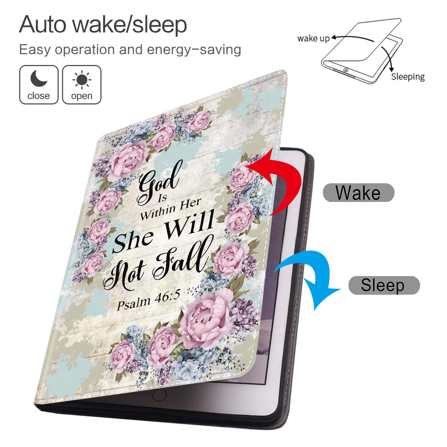 Case For IPad 10.2\" 8th Gen 2020 / 7th Gen 2019 / IPad Air 10.5\" 2019 / IPad Pro 10.5\",Multi-Angle View Adjustable Stand Auto Wake/Slee , Be Still And Know That