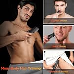 MAXGROOM Manscape Trimmer cheveux pour les hommes, Pubic imperméable & Groin Trimmer pour hommes avec LED Électricité Razor Hommes, USB Remboursé & Pochette de voyage (Noir)