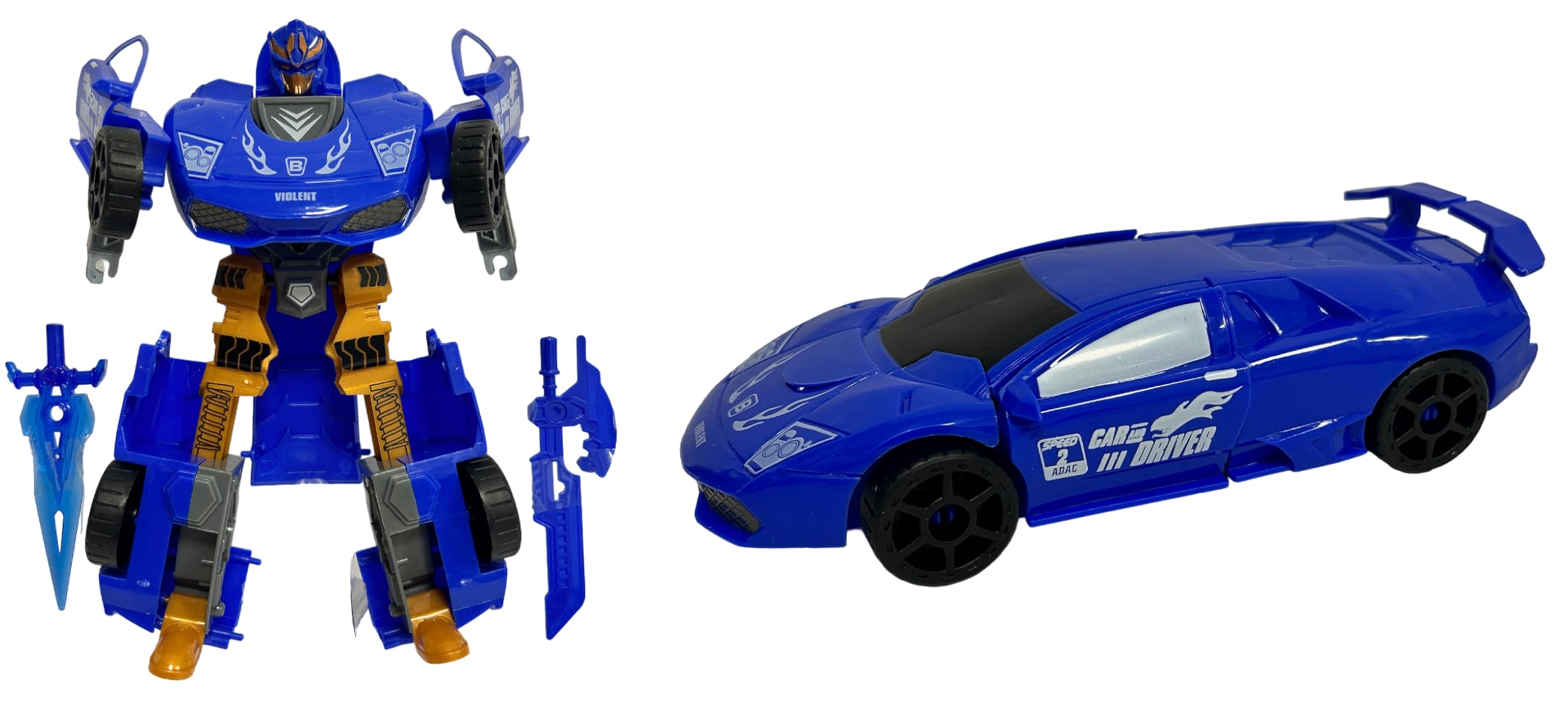 Transformable Robot Car Sports Car Transformable into Robot Car Robot Transformable Robot Toy for Children Robot Transform Bot Mech for Children Assorted Colours Random Colour - Image 3