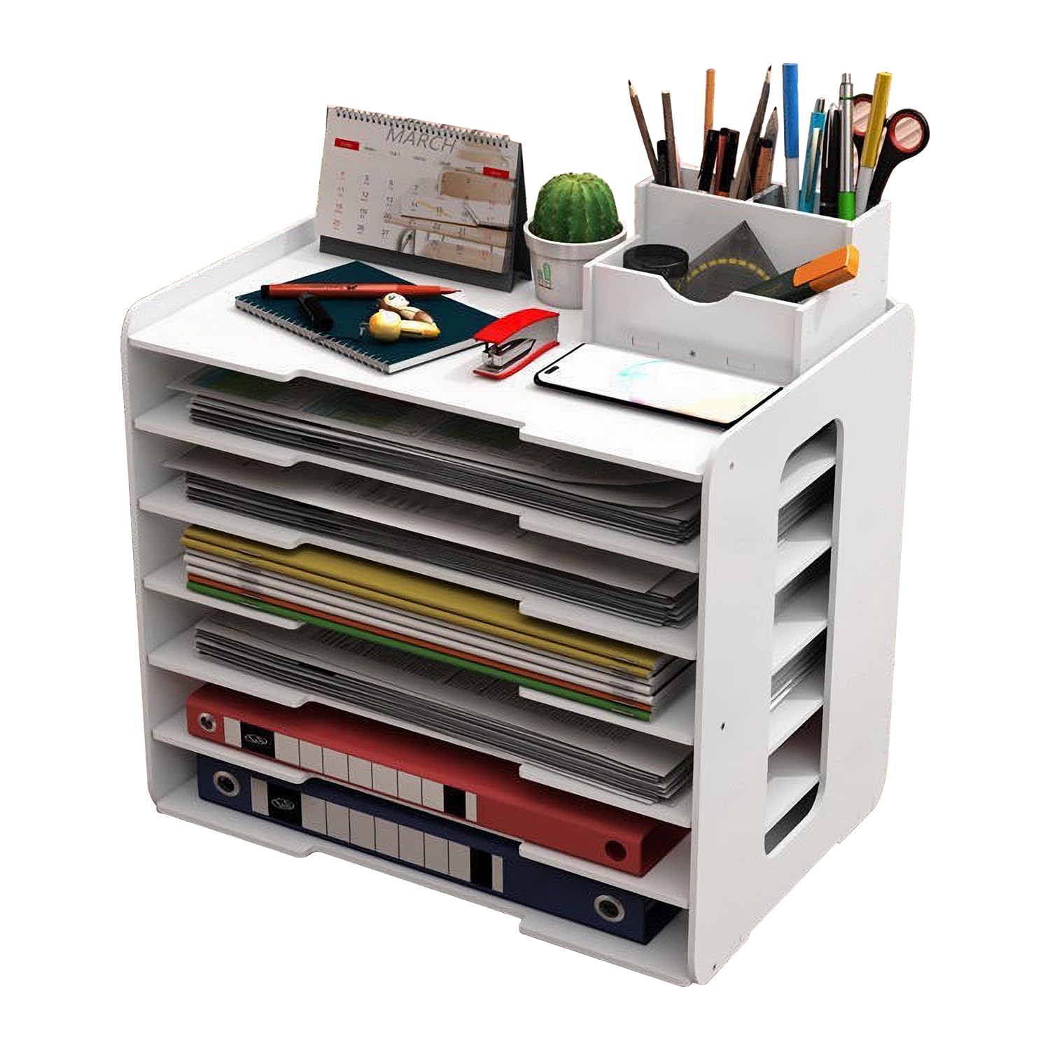 レターラック Amazon.co.jp: レターケース a4 横 7段 卓上収納 ラックペンホルダー