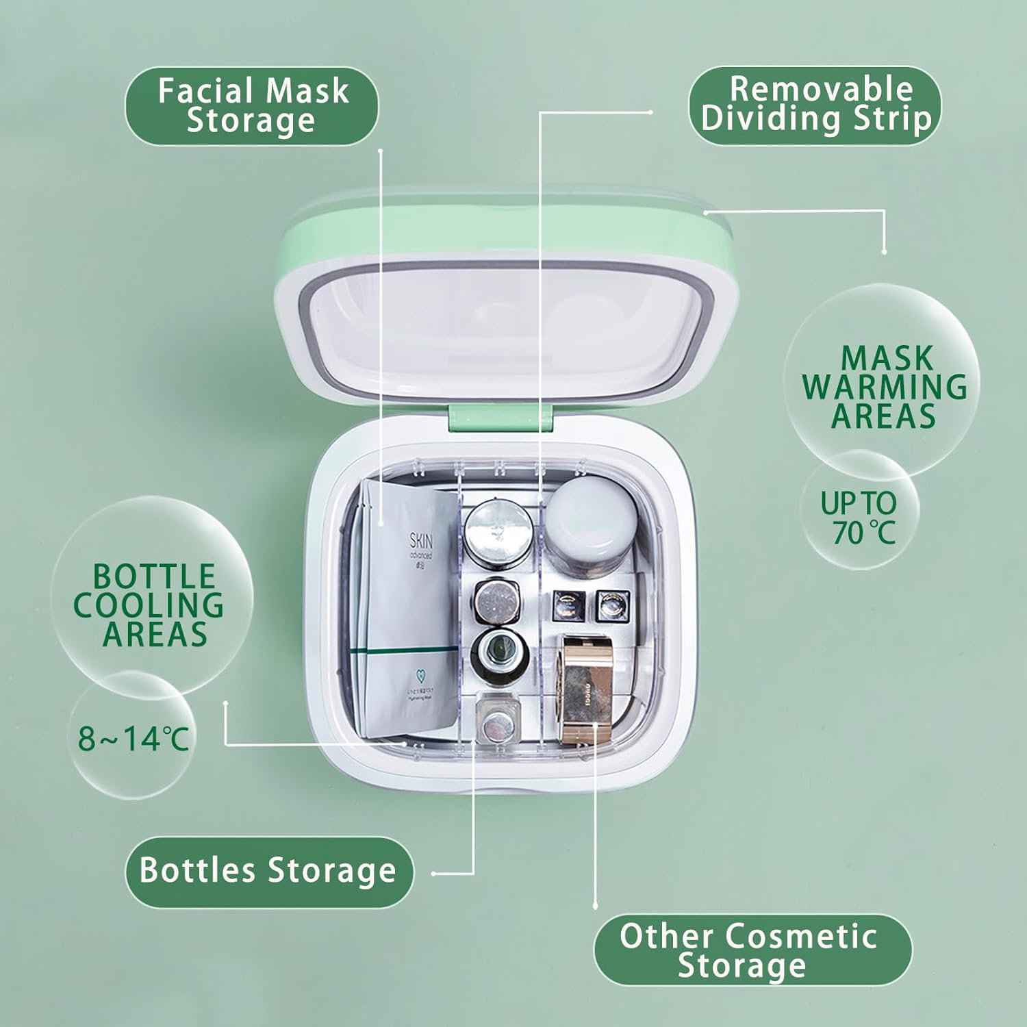 Skincare Fridge - Mini Fridge Cooler and Warmer for Makeup Red