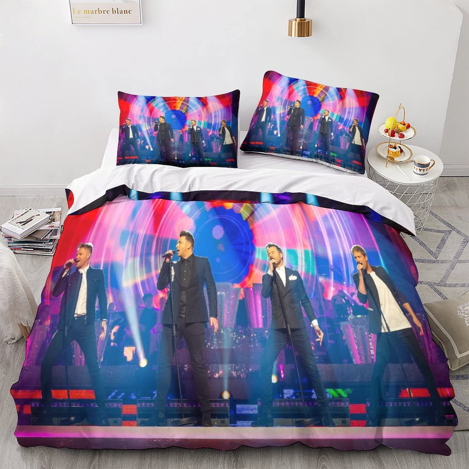 Xyueww Girls Westlife Band-8 Westlife Band Bedding Set Kids Duvet Covers Sets With Pillowcases Home Textile Decor Bedclothes For Boys With Zipper Closure Soft Microfiber 3Pcs Set King（220X240cm）