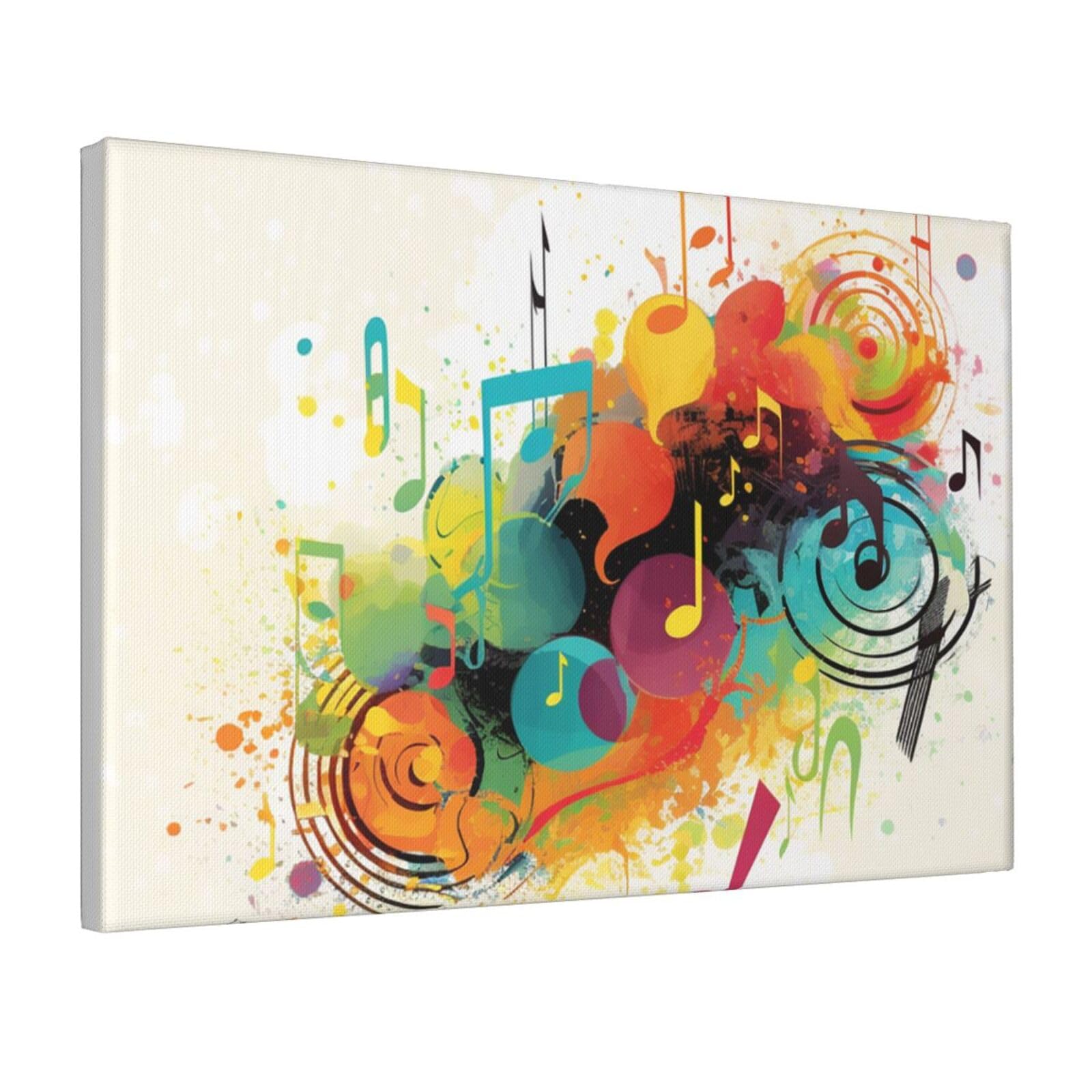Framed Wall Art for Living Room Art Work, Abstract Music Themed Picture Prints Modern Office Wall Paintings Poster Aesthetic Wall Decorations for Home Decor Ready To Hang 8"x12"