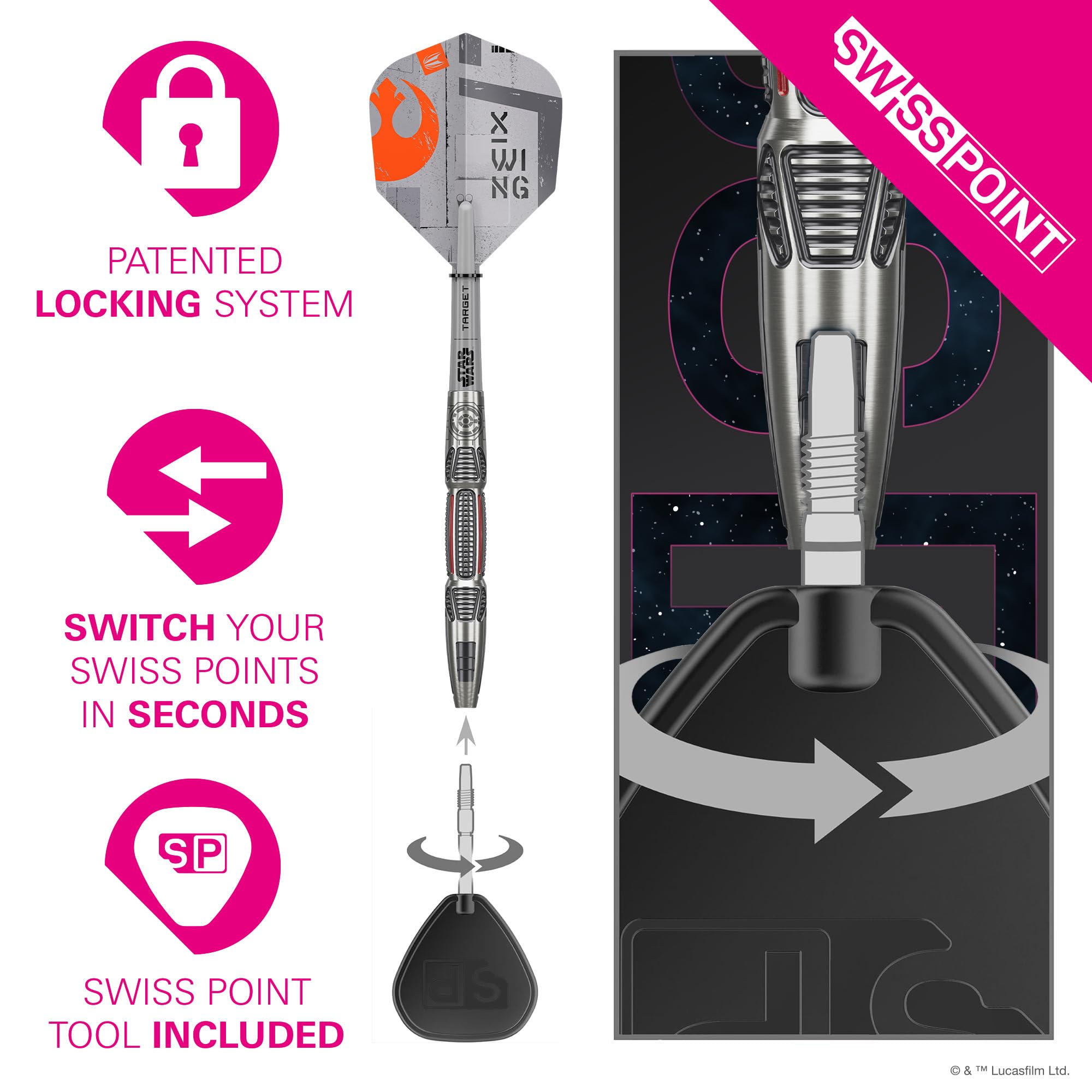 Amazon.com : Target Darts Star Wars X-Wing 90% Tungsten Steel Tip