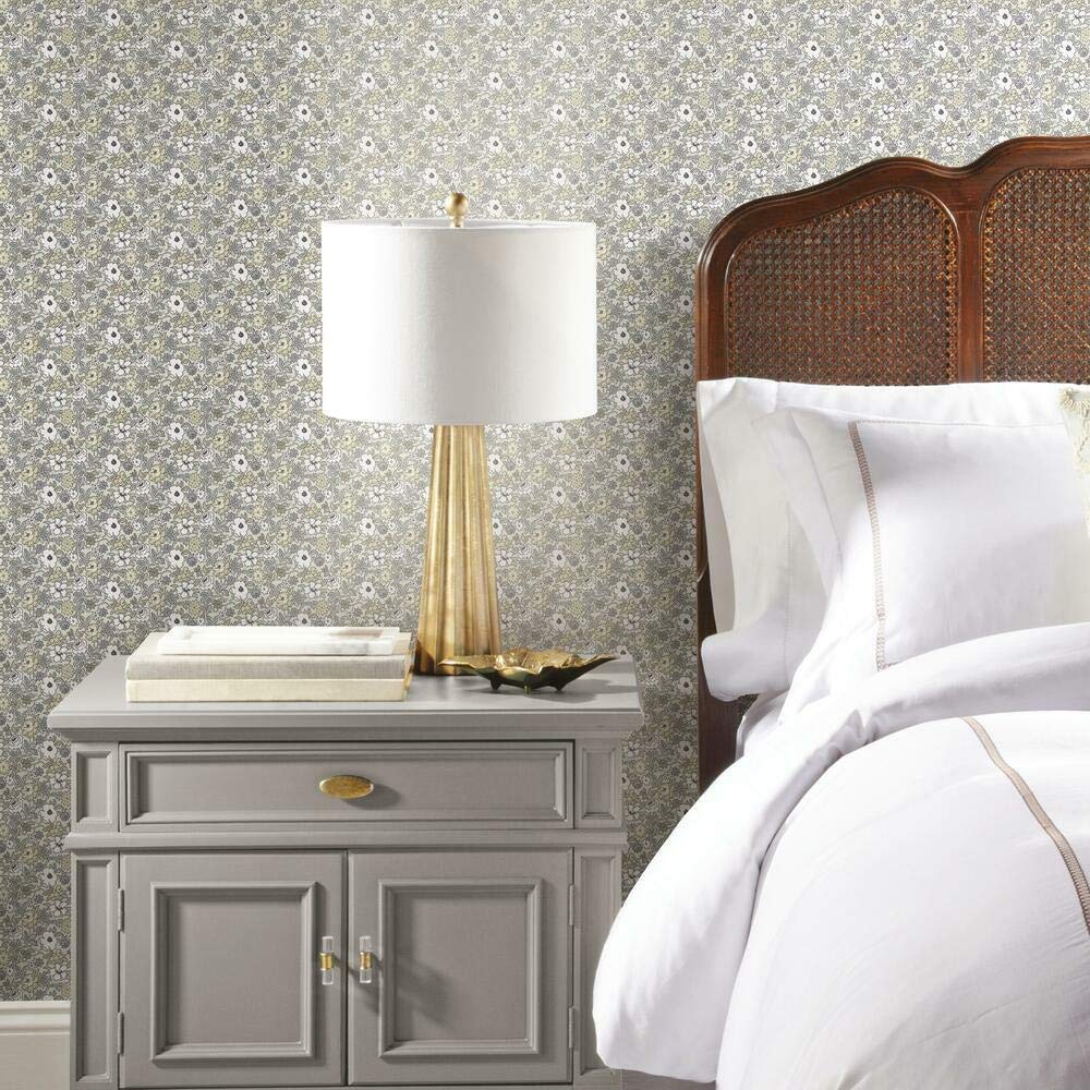 RoomMates RMK11316RL Floral Ditzy Vine RMK1131, Grey, 18" x 18.9" - Image 2