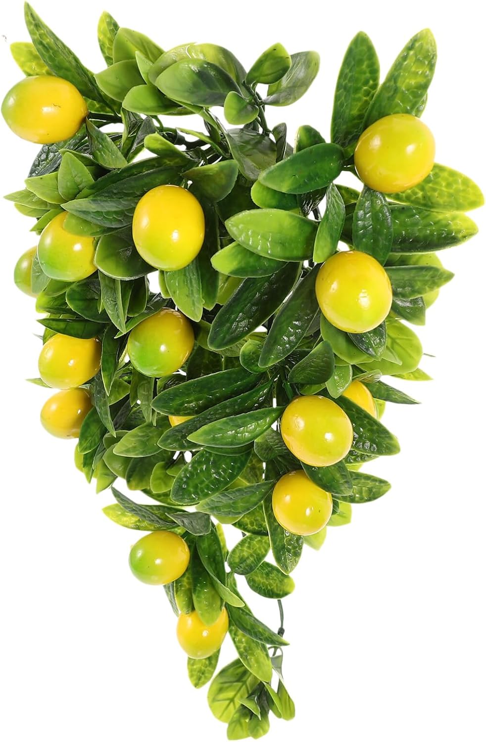 SEWACC Artificial Lemons Green Leaves Teardrop Swag Wreath