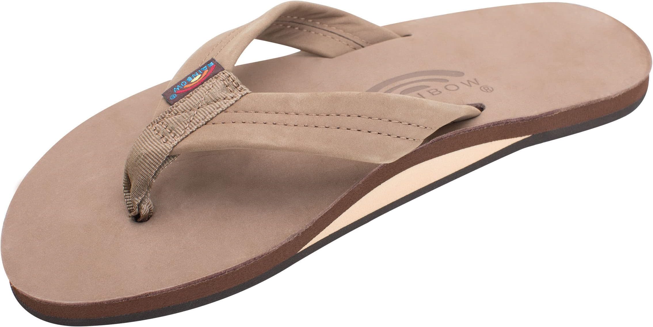 Rainbow Sandals Men's Leather Double Layer w/Arch Wide Strap