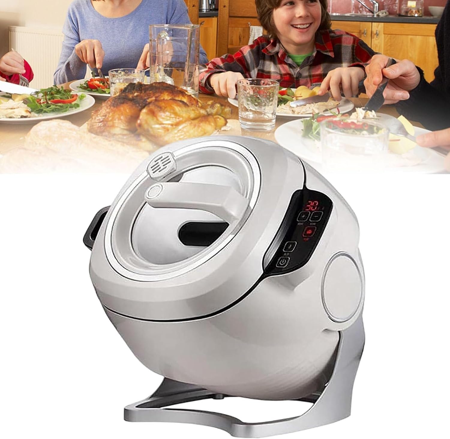 Digital Automatic Cooking Machine,5L Drum Type auto Cooking Wok Fried Rice Machine