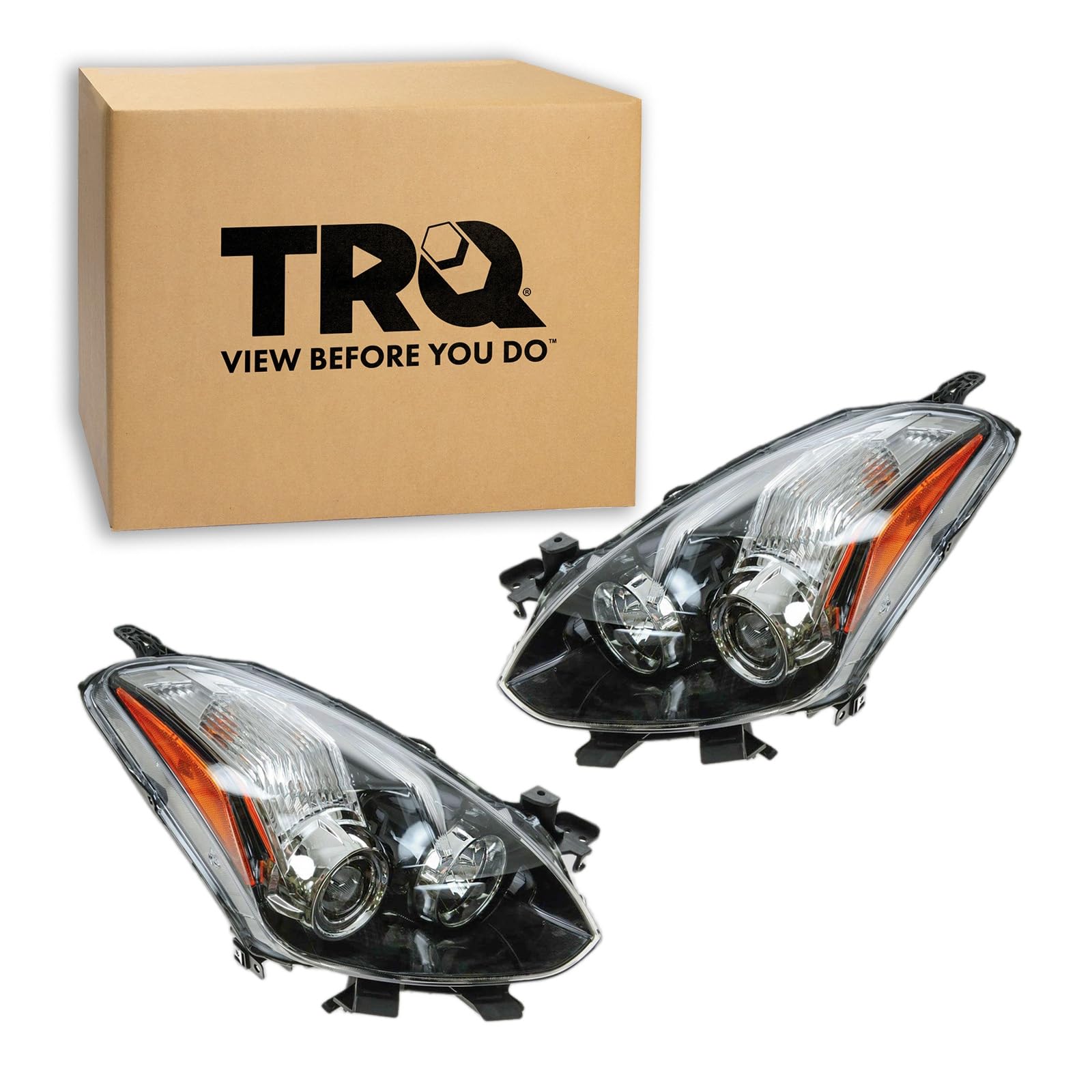 TRQ Headlight Assembly Set NI2502191 NI2503191 Compatible with 2010-2013 Nissan Altima