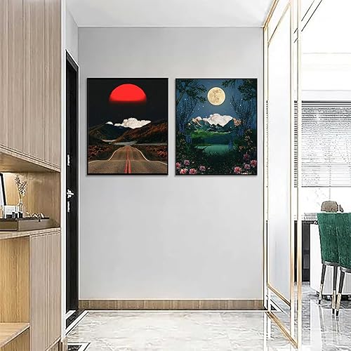 Miniatura 3 de hyzsj Paquete de 6 kits de pintura de diamantes 5D para adultos principiantes, kits de arte de diamantes redondos de taladro completo, paisaje y