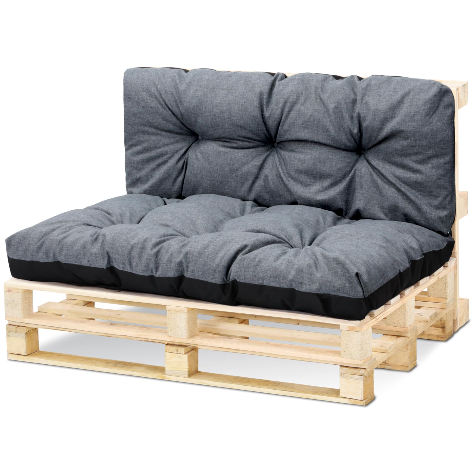 Amazinggirl Cuscini per pallet esterno Cuscino per schienale 120x40 cm - per bancali grandi schienale o seduta da divano panchina da giardino balcone e terrazza 120 x 40 Grigio
