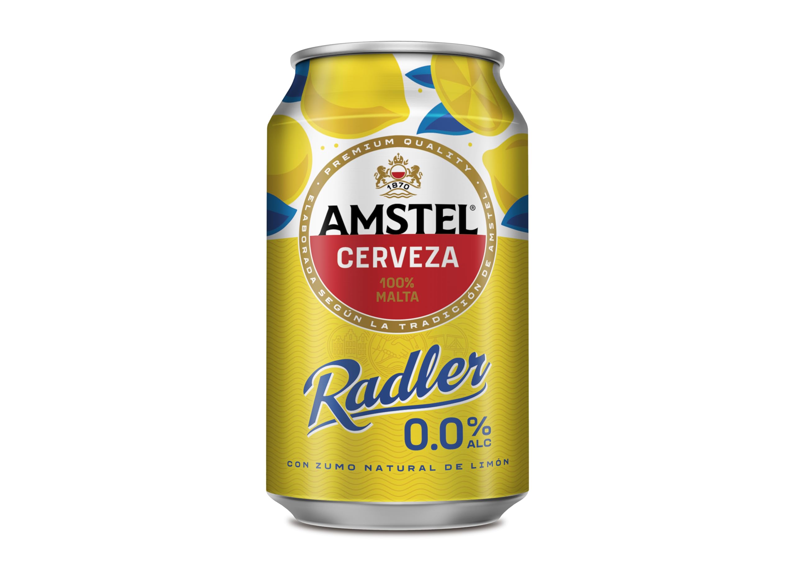 Amstel Radler 0,0 Cerveza Limon Sin Alcohol Pack Lata, 12 x 33cl