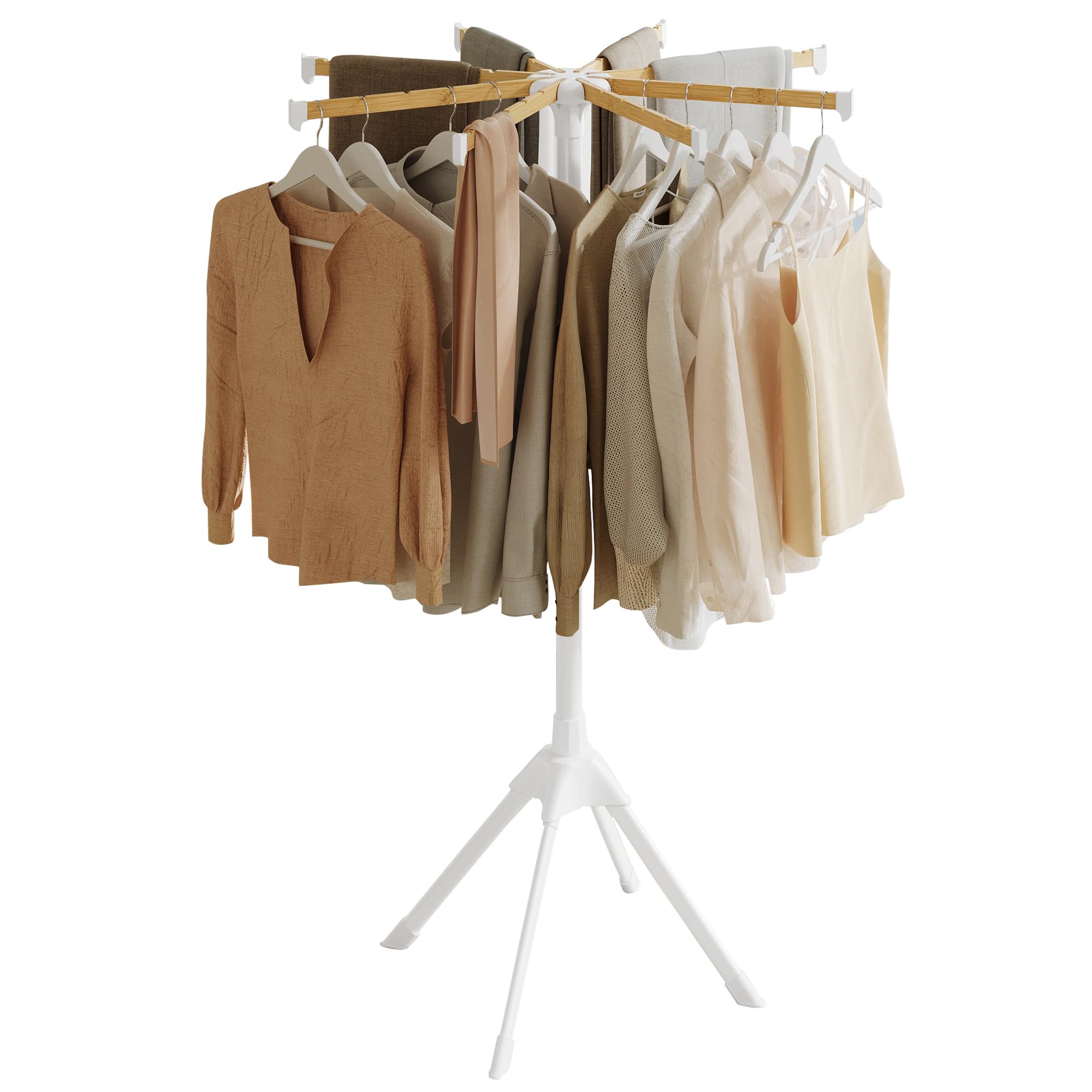 SONGMICS Clothes Drying Rack with Bamboo Rods – 1 Tier