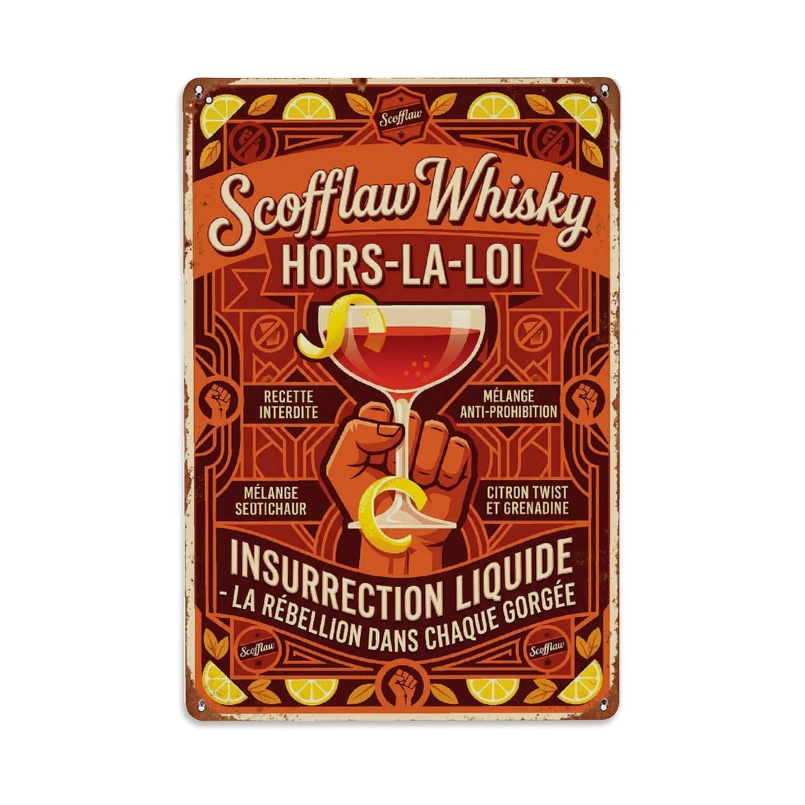 Scofflaw Refined Taste Metal Tin Sign Plaque Wall Decor for Cafe, Club Bar, Office, Home Garden Metal Poster 8x12Inch
