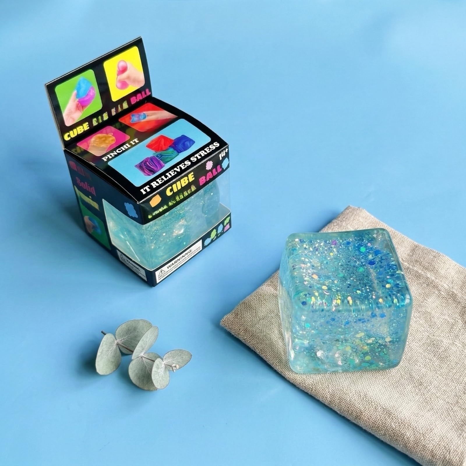Nice Cube Squishy Stress Cube for Adults,Squishy Slow Rising Fidget Cube Sensory for Anxiety Stress Relief High Density Ice Squeeze Ball Cubes — view 4