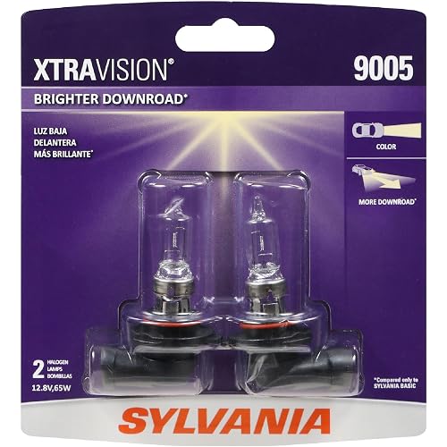 SYLVANIA 9005 XtraVision Halogen Headlight Bulb, High or Low Beam, 2 Bulbs