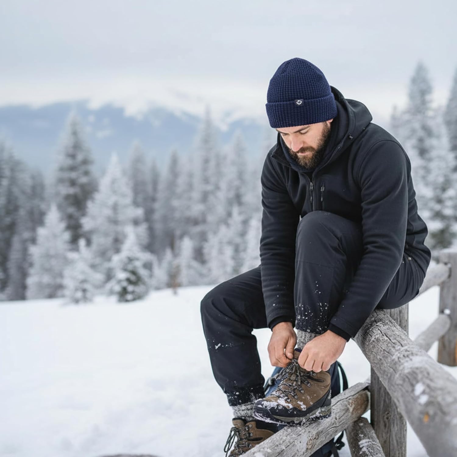 Funky Junque Basics Waffle Knit Winter Beanie – Warm Hats for Men & Women, Cozy Mens Beanies, Durable Premium Toboggan Hat - Image 2