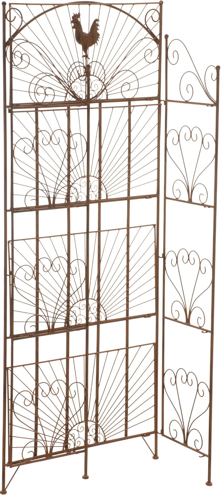 CLP Étagère Pieghevole Mia in Ferro I Scaffale Libreria Decorativo 4 Ripiani H 153 CM I Scaffale Cucina Étagère Rustico A Muro, Colore:Antico Marrone