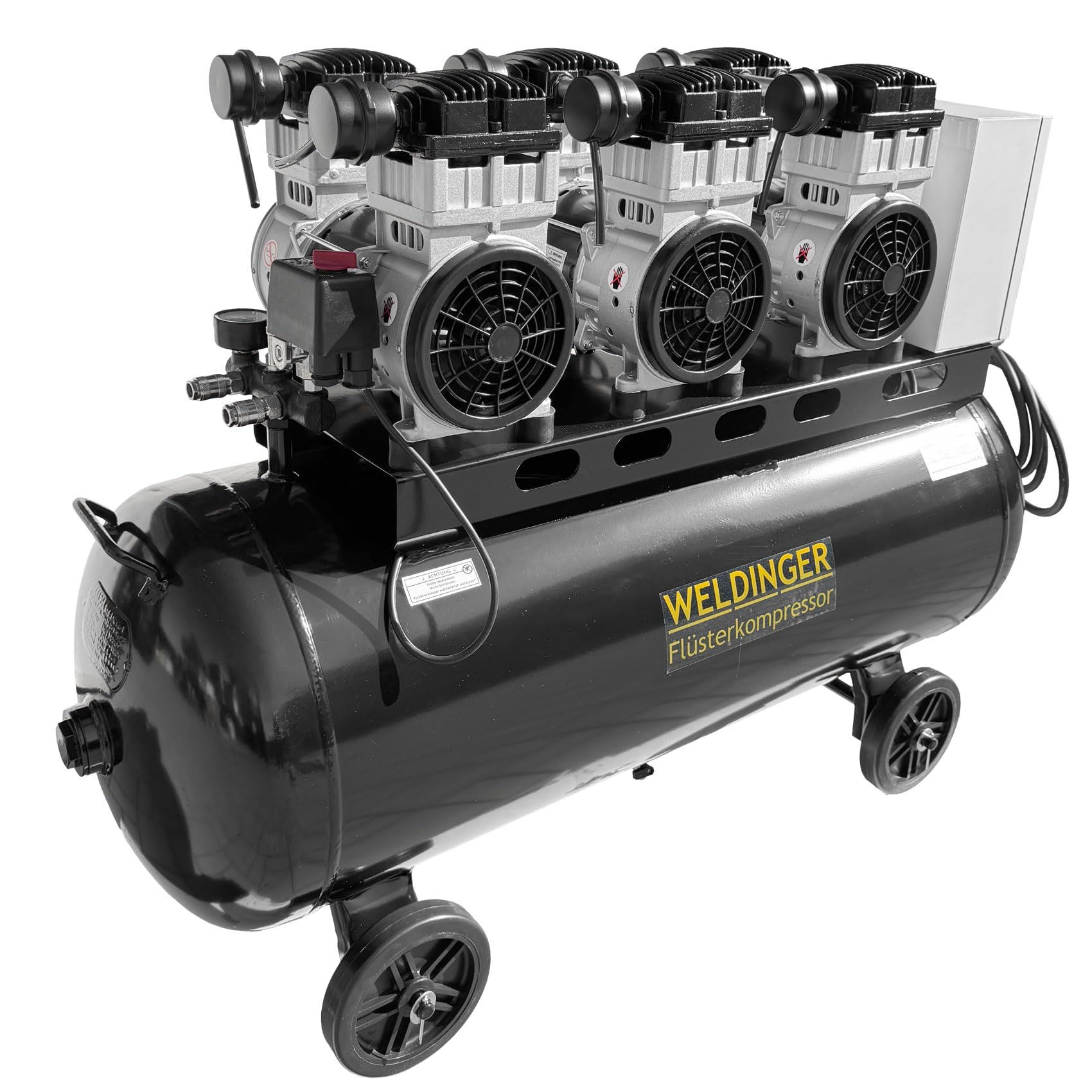 WELDINGER Flüsterkompressor FK 510 pro 4,8 kW Luftabgabe 510 l (Silentkompressor ölfrei wartungsfrei) 5 Jahre Garantie